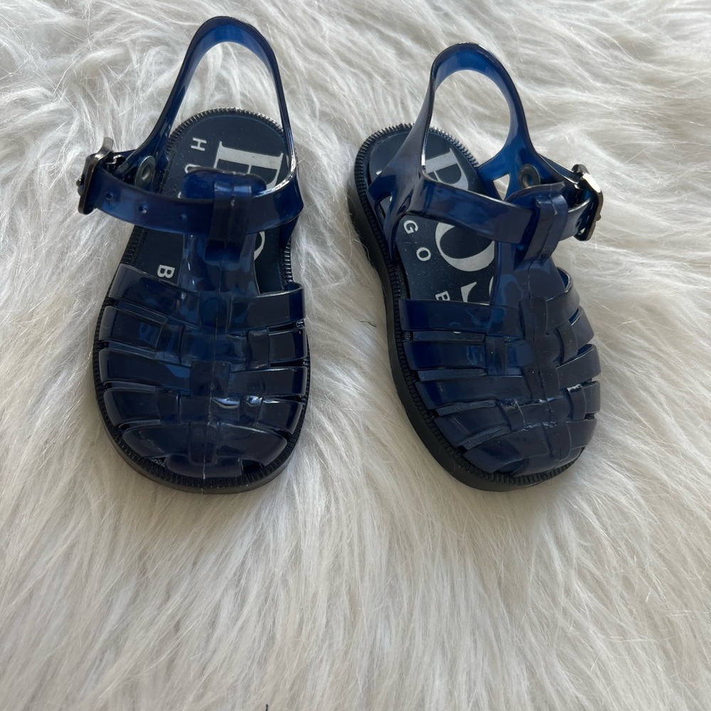 Hugo Boss Toddler Glossy Navy Jelly Fisherman Sandals